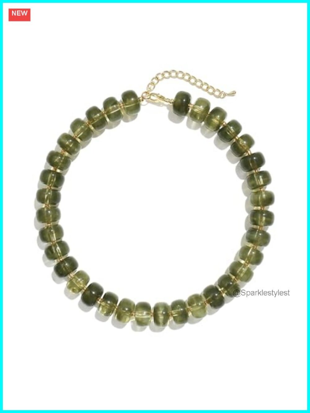Acrylic Bead Choker Statement Necklace Adjustable Lobster Clasp